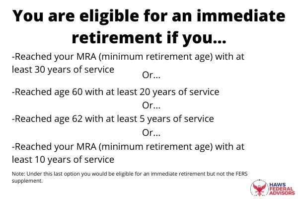 immediate retirement fers